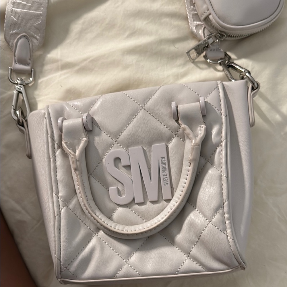 Steve Madden White Quilted Women's Bag